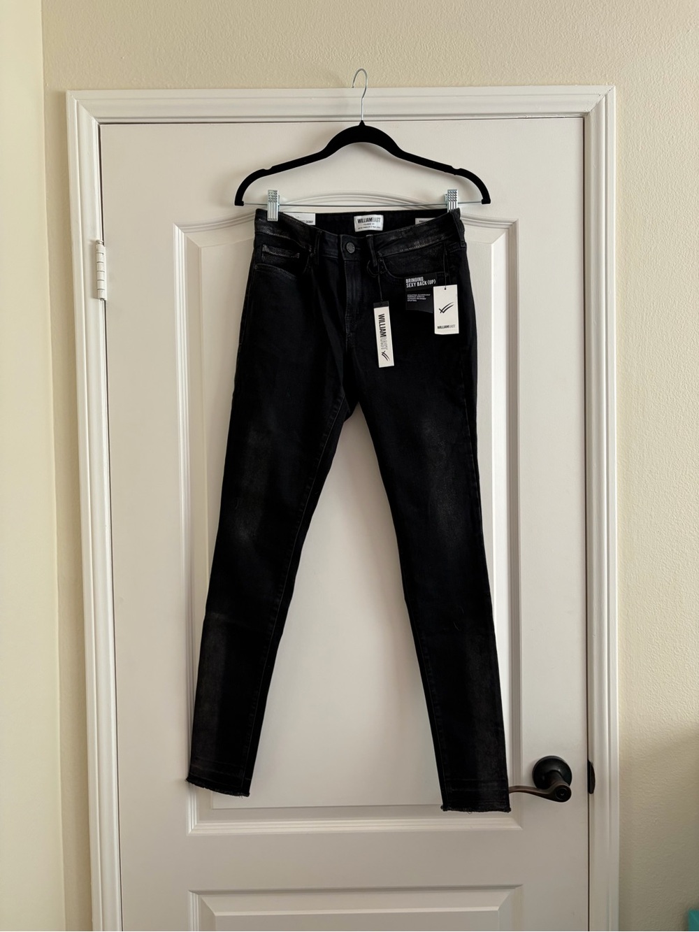 William Rast Black Skinny Jeans with Metallic sheen